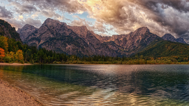 Lake mountains cloudy sky trees #7 free wallpaper for desktop - medium preview image