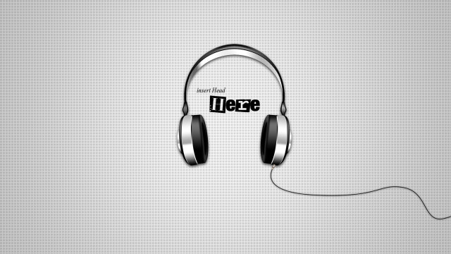 Headphones please gradient monochrome design free wallpaper for desktop - medium preview image