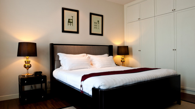 Bed white blanket lamps cabinet free wallpaper for desktop - medium preview image