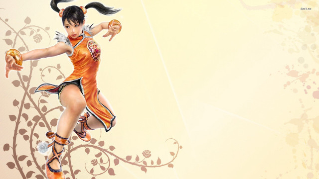 Woman costume dancing floral background free wallpaper for desktop - medium preview image