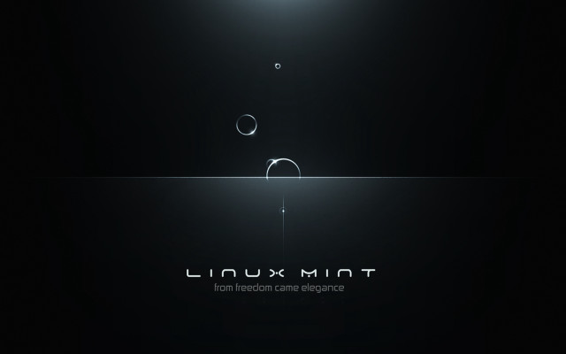 Black background light linux mint free wallpaper for desktop - medium preview image