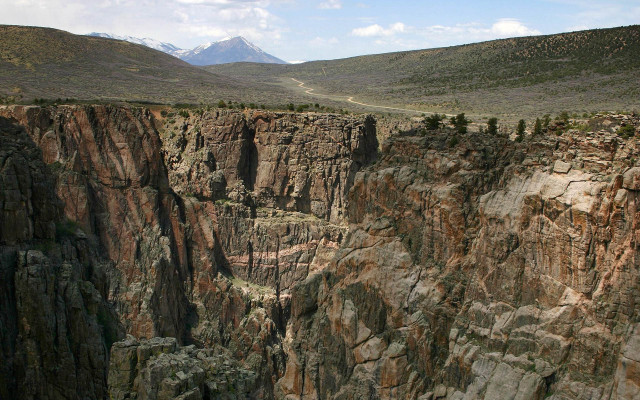 Canyon mountain valley trees bridge free wallpaper for desktop - medium preview image