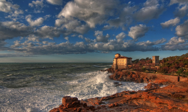 Lighthouse cliff ocean cloudy sky #3 free wallpaper for desktop - medium preview image