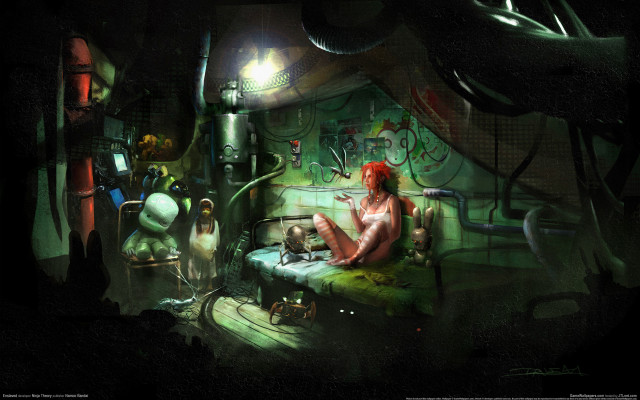 Woman sitting bed room lamp free wallpaper for desktop - medium preview image