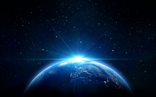 Bright sun earth horizon space #2 free wallpaper for desktop - medium preview image