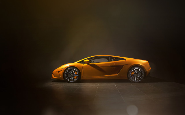 Yellow sports car dark room #26 free wallpaper for desktop - medium preview image