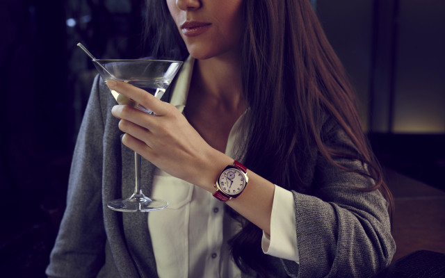 Woman martini watch sitting sophisticated free wallpaper for desktop - medium preview image