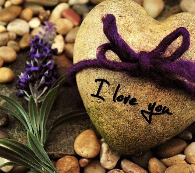 Heart rock purple ribbon lavender free wallpaper for tablet - medium preview image