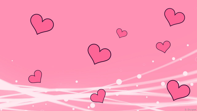 Pink background hearts bubbles flying free wallpaper for desktop - medium preview image