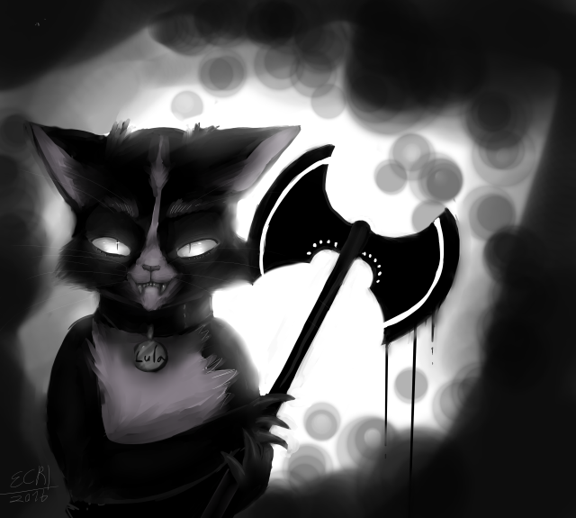 Black white cat hammer light free wallpaper for tablet - medium preview image