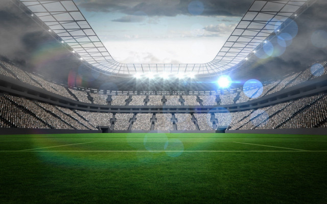 Soccer field stadium cloudy sky free wallpaper for desktop - medium preview image