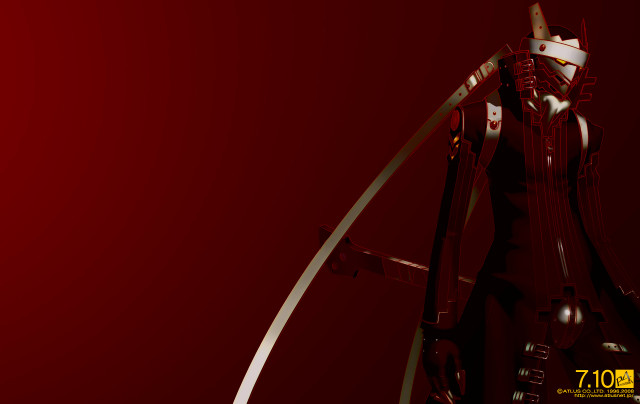 Red background woman sword white free wallpaper for desktop - medium preview image