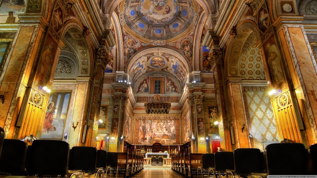 Church large ceiling wooden floor free wallpaper for desktop - medium preview image