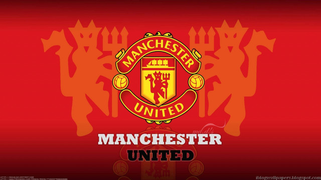 Manchester united logo red background #3 free wallpaper for desktop - medium preview image