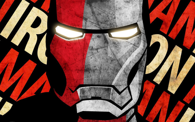 Stylized iron man poster red free wallpaper for desktop - medium preview image