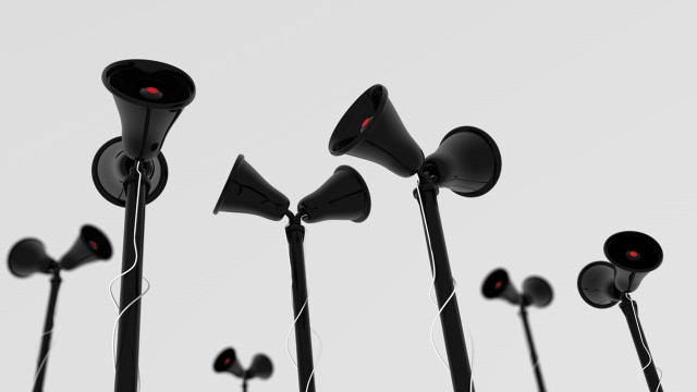 Black red speakers row white free wallpaper for desktop - medium preview image