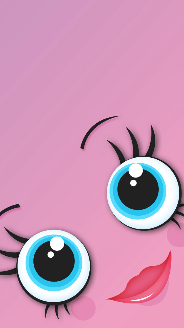 Pink background blue eyes white free wallpaper for mobile - medium preview image