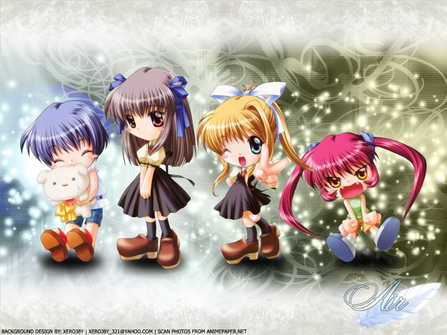 Anime girls long hair bows #8 free wallpaper for desktop - medium preview image