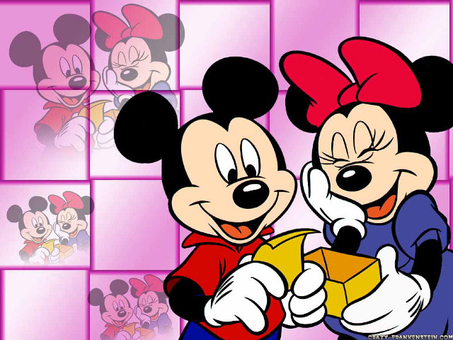 Mickey minnie mice pink background free wallpaper for desktop - medium preview image