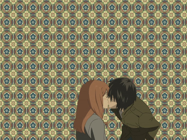 Couple people standing wall pattern free wallpaper for desktop - medium preview image