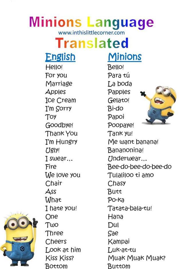 Minion language poster rainbow background free wallpaper for mobile - medium preview image