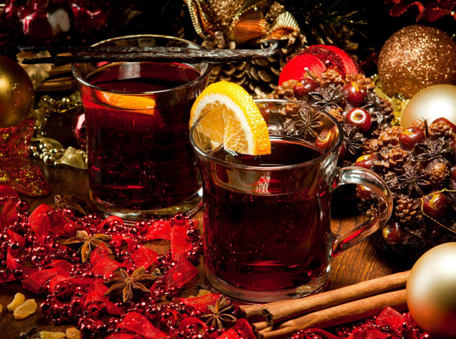 Mulled wine orange cinnamon christmas free wallpaper for desktop - medium preview image