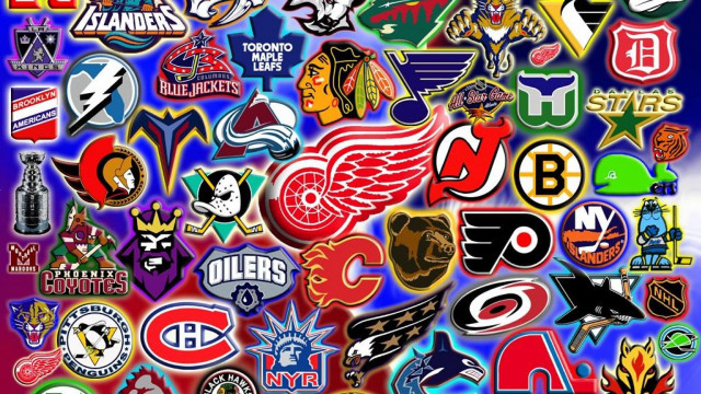 Hockey logos collection blue red free wallpaper for desktop - medium preview image