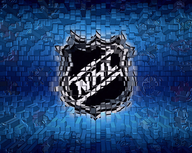 Hockey logo mosaic blue background free wallpaper for desktop - medium preview image
