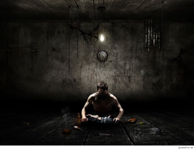 Man sitting dark room clock free wallpaper for desktop - medium preview image