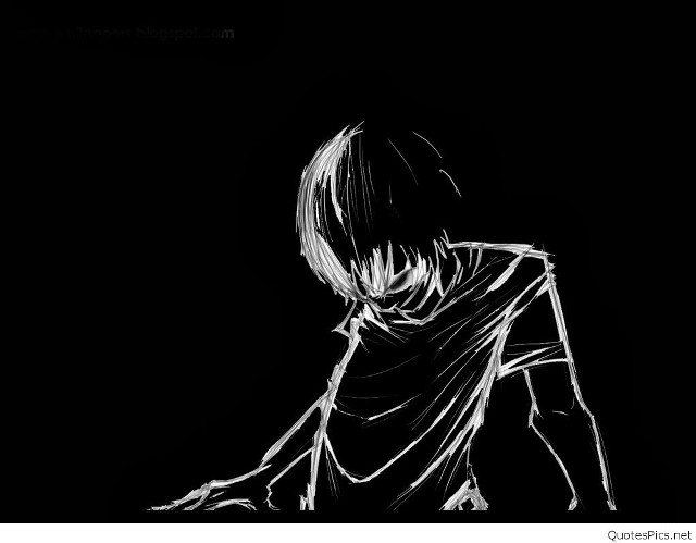 Black white drawing person outline free wallpaper for desktop - medium preview image