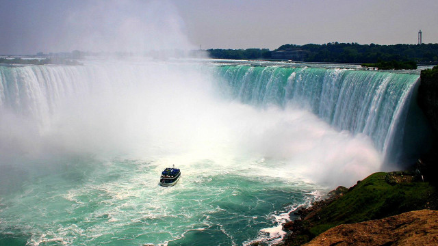 Boat water waterfall near boat #3 free wallpaper for desktop - medium preview image