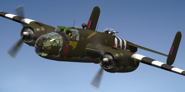 Green airplane propellers blue sky free wallpaper for desktop - medium preview image