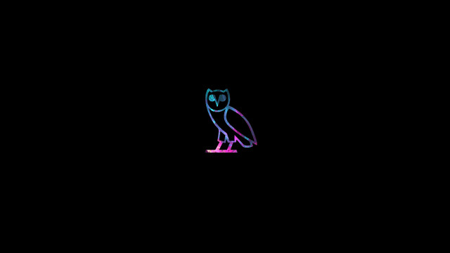 Neon owl black surface black free wallpaper for desktop - medium preview image