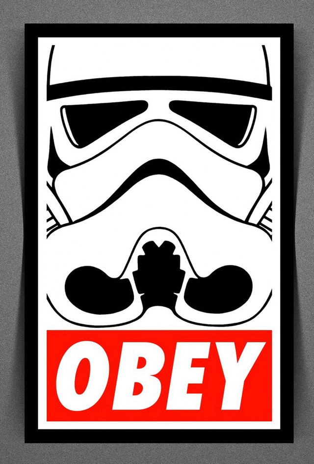 Star wars stormtrooper obey red free wallpaper for mobile - medium preview image