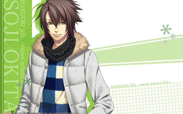 Man scarf jacket green background free wallpaper for desktop - medium preview image