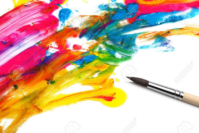 Paintbrush paint smears white background free wallpaper for desktop - medium preview image