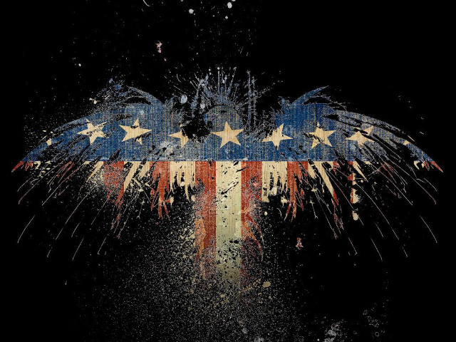 Patriotic american flag wings stars free wallpaper for desktop - medium preview image