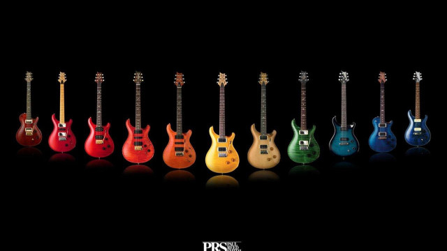 Guitars colorful sizes background row free wallpaper for desktop - medium preview image