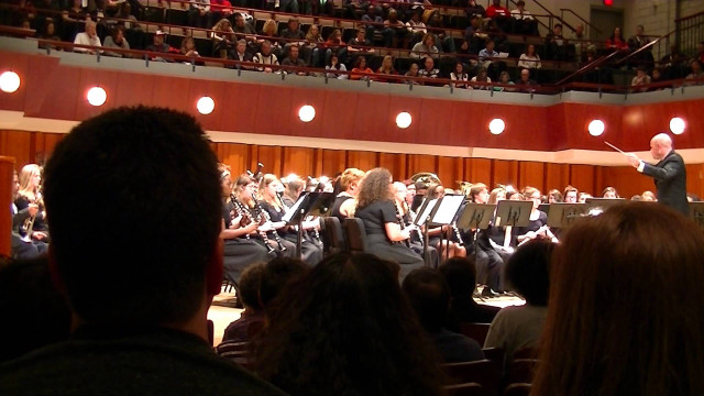 Conductor orchestra performance auditorium crowd free wallpaper for desktop - medium preview image