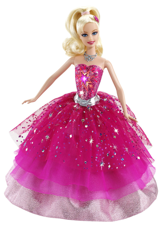 Barbie doll pink dress stars free wallpaper for mobile - medium preview image