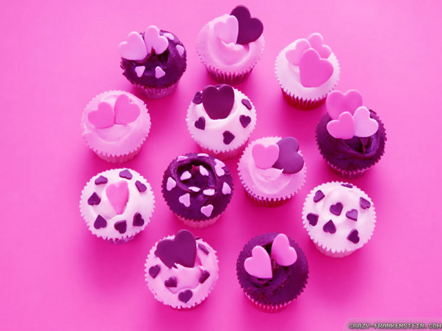 Cupcakes pink hearts chocolate lyco free wallpaper for desktop - medium preview image