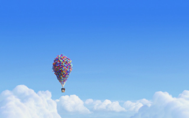 Hot air balloon floating sky free wallpaper for desktop - medium preview image