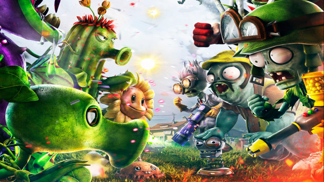 Plants zombies field sky building free wallpaper for desktop - medium preview image