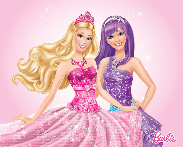 Barbie dolls pink purple dresses free wallpaper for desktop - medium preview image