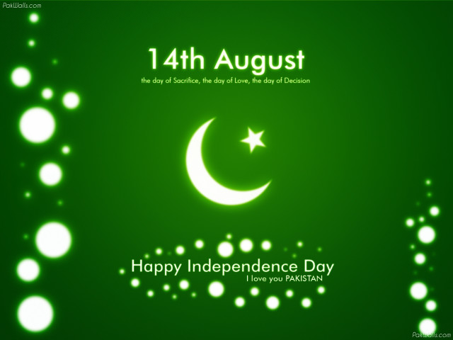 Green background crescent star independence free wallpaper for desktop - medium preview image
