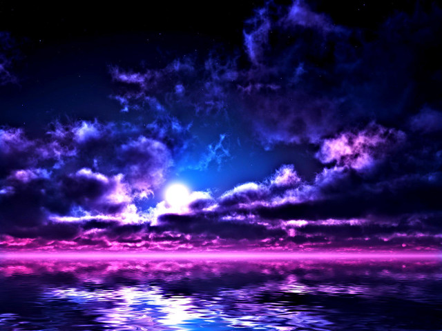 Purple sky clouds water full free wallpaper for desktop - medium preview image