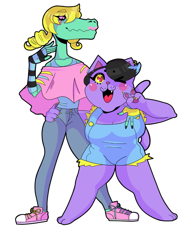 Cartoon woman cat hat dog free wallpaper for mobile - medium preview image