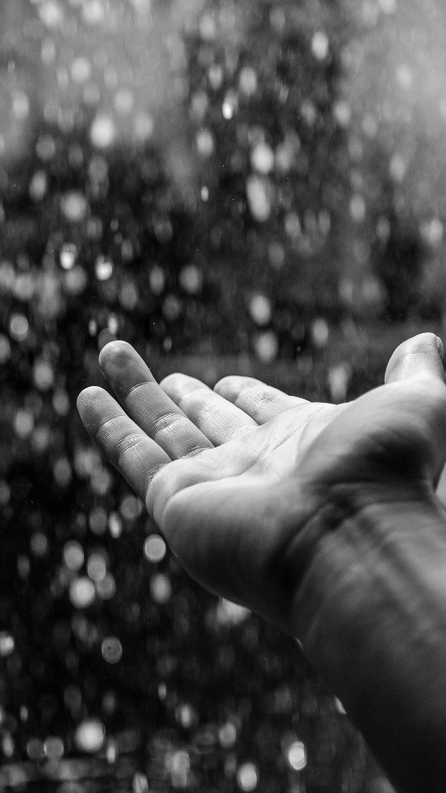Hand reaching rain window black free wallpaper for mobile - medium preview image