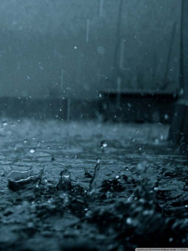 Person walking rain umbrella backpack free wallpaper for mobile - medium preview image