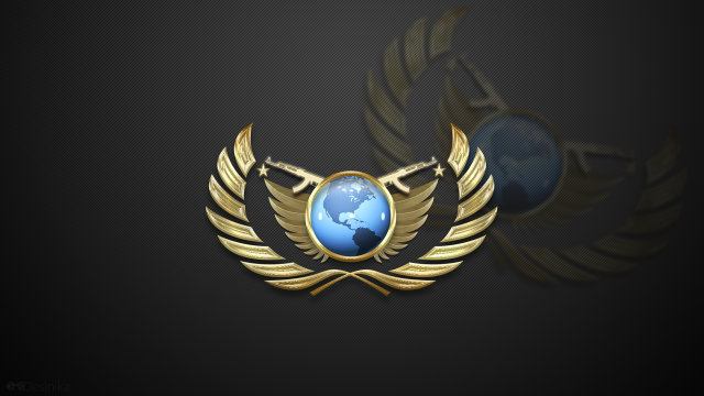Gold emblem blue globe wings free wallpaper for desktop - medium preview image